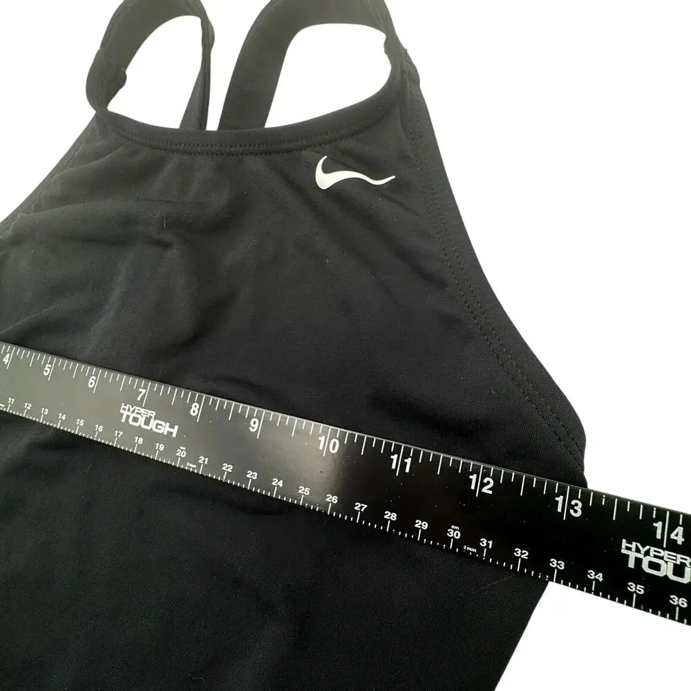 NIKE Women's Size 6 Black Hydrastrong One‎ Piece Swimsuit Competitive Athletic